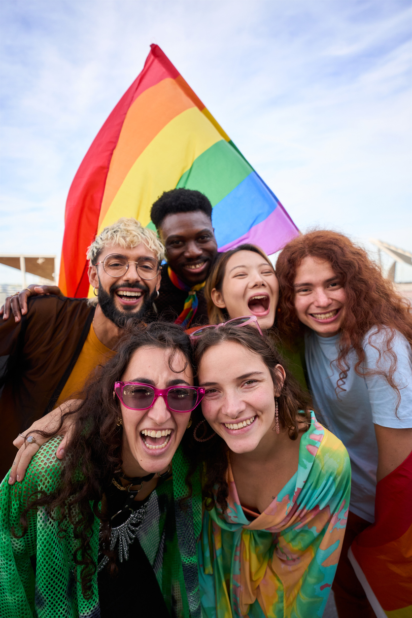 Group photo of LGBTQ+ youth